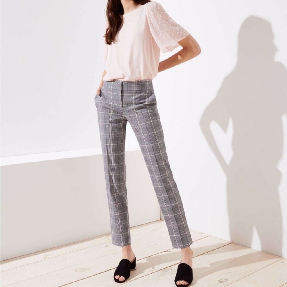 LOFT Plaid Marisa Ankle Pants NWOT